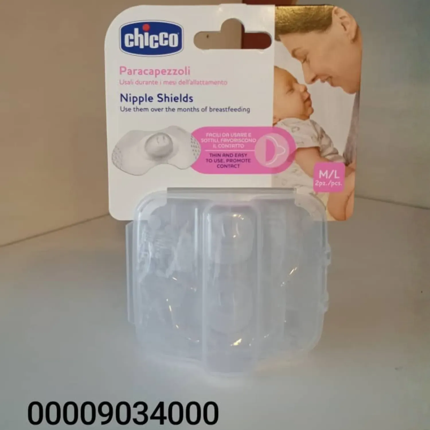 Chicco Nipple Shield Silicone, 2pk Med, LGE, Transparent