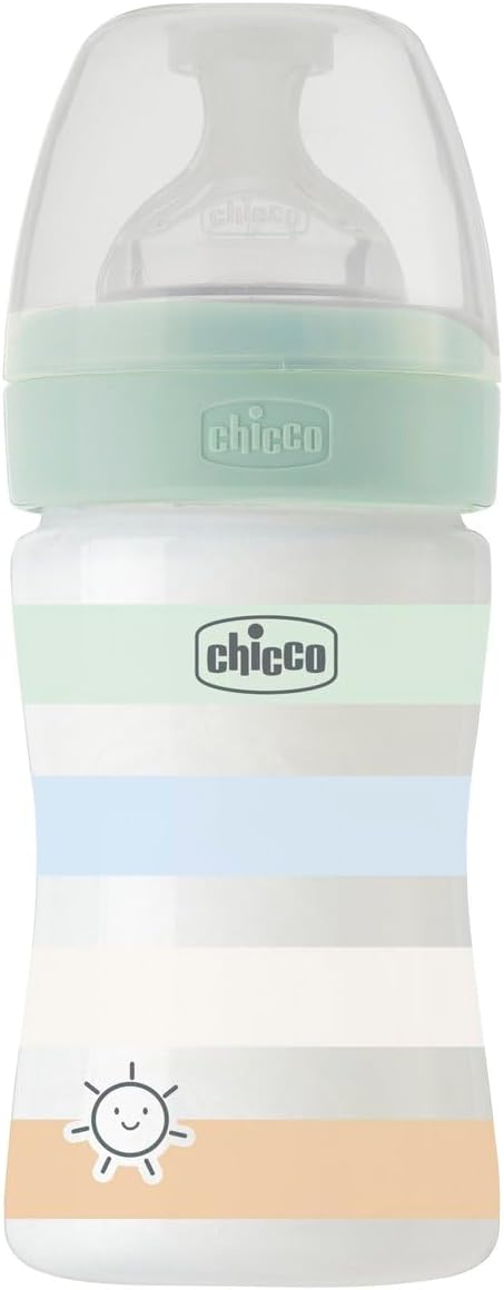 CHICCO Slow Flow Baby Bottle with Physio Soft Silicone Teat and Soft Sense Finish, Anti-Colic